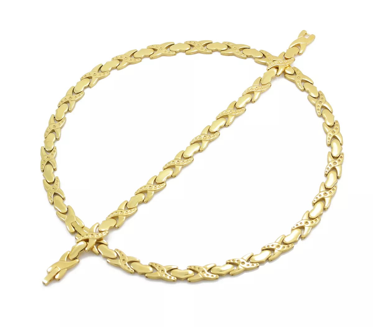 Gold xoxo necklace and bracelet set clearance