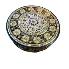 Edward Sharp & Sons Metal  Cookie Biscuit Tin Textured  Floral Design, England