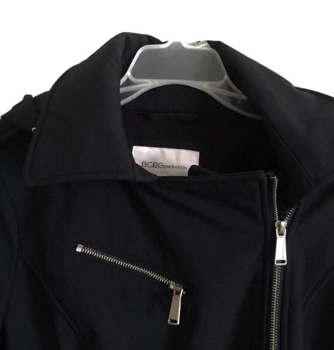 BCBGeneration Asymmetrical Zipper Black Coat Size… - image 3