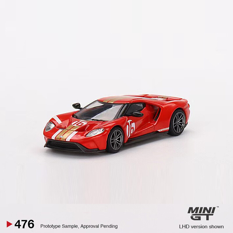 MINIGT 1:64 Metal Model Car Ford GT Alan Mann Heritage Edition Vehicle #476 LHD