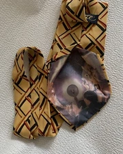 FOSSIL Peek-A-Boo Tie ~ Baseball Bat Theme ~ 100% Silk ~ EUC