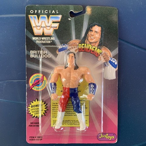 WWF British Bulldog Action Figure Bend Ems Wrestli...