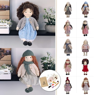 BlissfulPixie Handmade Waldorf Doll 12 Inch Rag Baby Doll Set Birthday Gift Girl