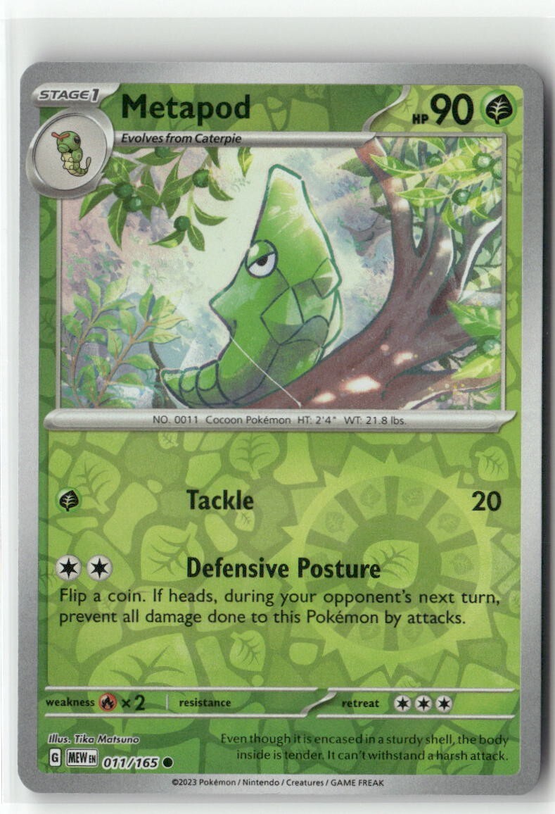 Metapod 011/165 Reverse Holo - Scarlet & Violet 151 - Pokemon TCG NM