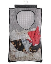 Breathable Mesh Laundry Hamper,Foldable Hanging Storage Basket,Portable Black