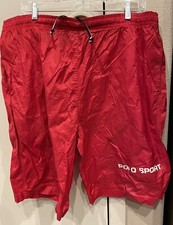 VTG 90s Ralph Lauren Polo Sport Shorts Red Nylon Drawstring XL