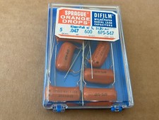 7 NOS NIB Vintage Sprague Orange Drop .047 uf 600v Capacitors OLD test good