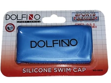 Dolfino Silicone Swim Cap Blue Flexible For Swimming Less Drag New