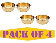 100% Pure Brass Bowl Hand Made Round Puja Katori Set of 4 pcs Pooja Religious