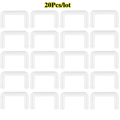 Piercing Retainer 4-Pack Clear Glass Retainers - 18G Labret Studs For Cartilage/Nose/Lip (1/2" 13mm) Clear Nose Rings For Work