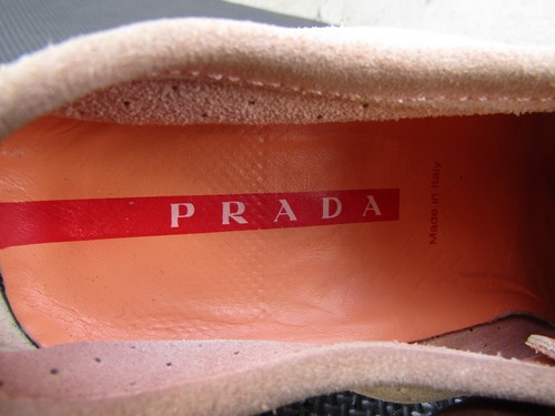 Rare Prada Sport Flats Lace Up Suede Shoes Pink Size 37.5 | US 7.5 - Picture 7 of 9