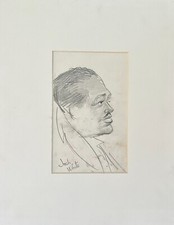 RARE Don Freeman -Original Portrait Drawing of Josh White- Black Memorabilia