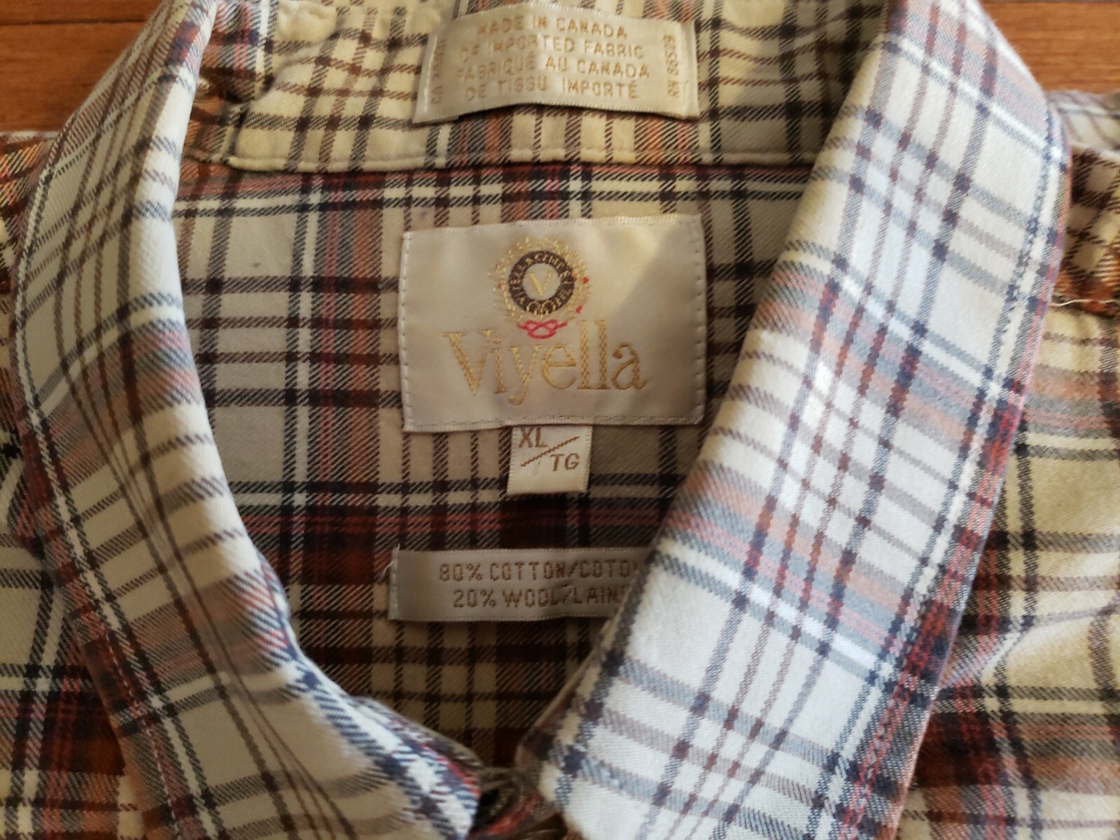 Viyella Men's Plaid Shirt Sz. XL 80 Cotton 20 Wool Made In Canada eBay