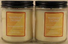 QTY 2 x Bath & Body Works MAHOGANY COCONUT Single Wick 7oz Scented Candle