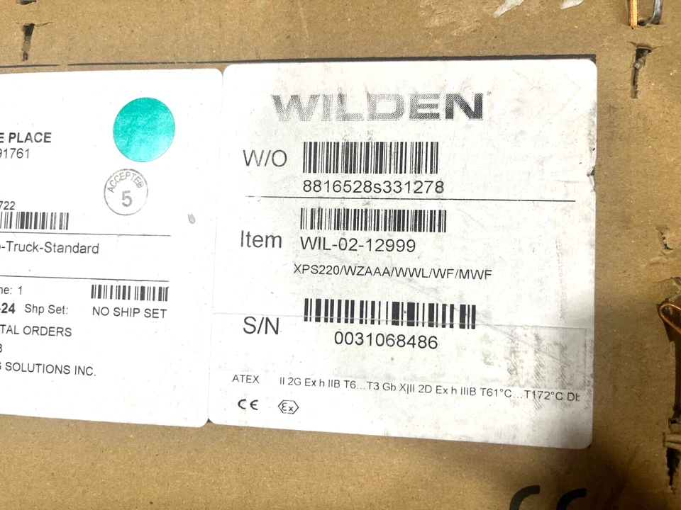 New Wilden Model XPS220/WZAAA/WWL/WF/MWF 1" Double Diaphragm AODD Pump 02-12999 - Image 2 of 4