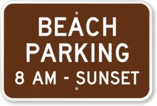 Beach Parking Aluminum Weatherproof 8" x 12" Sign p00565