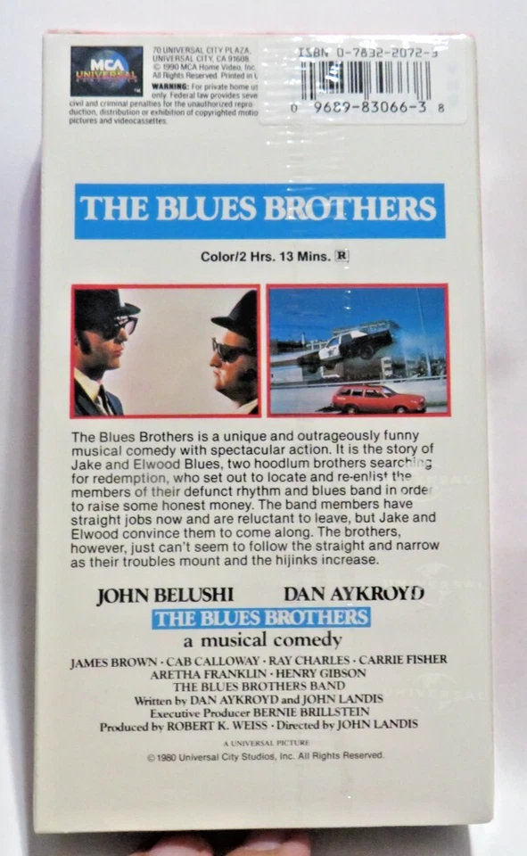 The Blues Brothers VHS SEALED Watermarks MCA Dan Akroyd John Belushi James Brown - Image 2 of 4