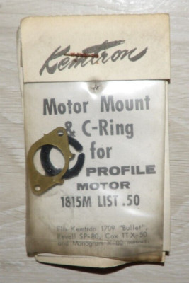 VINTAGE KEMTRON MOTOR MOUNT & C-RING FOR LOW PROFILE MOTOR #1815M W/INSERT NOS
