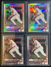 Matheu Nelson 2021 1st Bowman Draft Refractor (2x) & Base (2x) #BDC-103 Reds