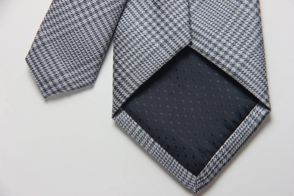 Классический чеки Plaids серый белый JACQUARD сплетенный 100% шелк мужской галстук галстук - Изображение 4 из 4
