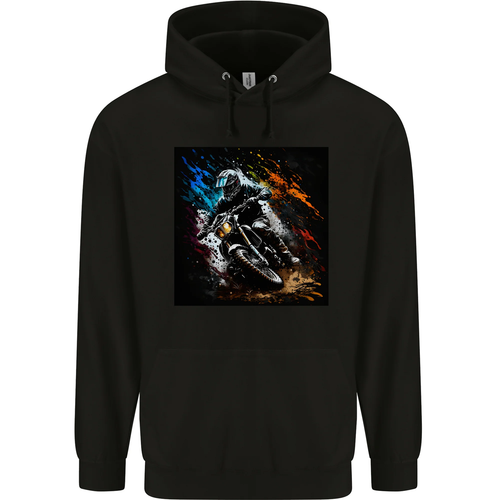 A Motocross Illustration MotoX Dirt Bike Motorsports Childrens Kids Hoodie - Picture 3 of 6