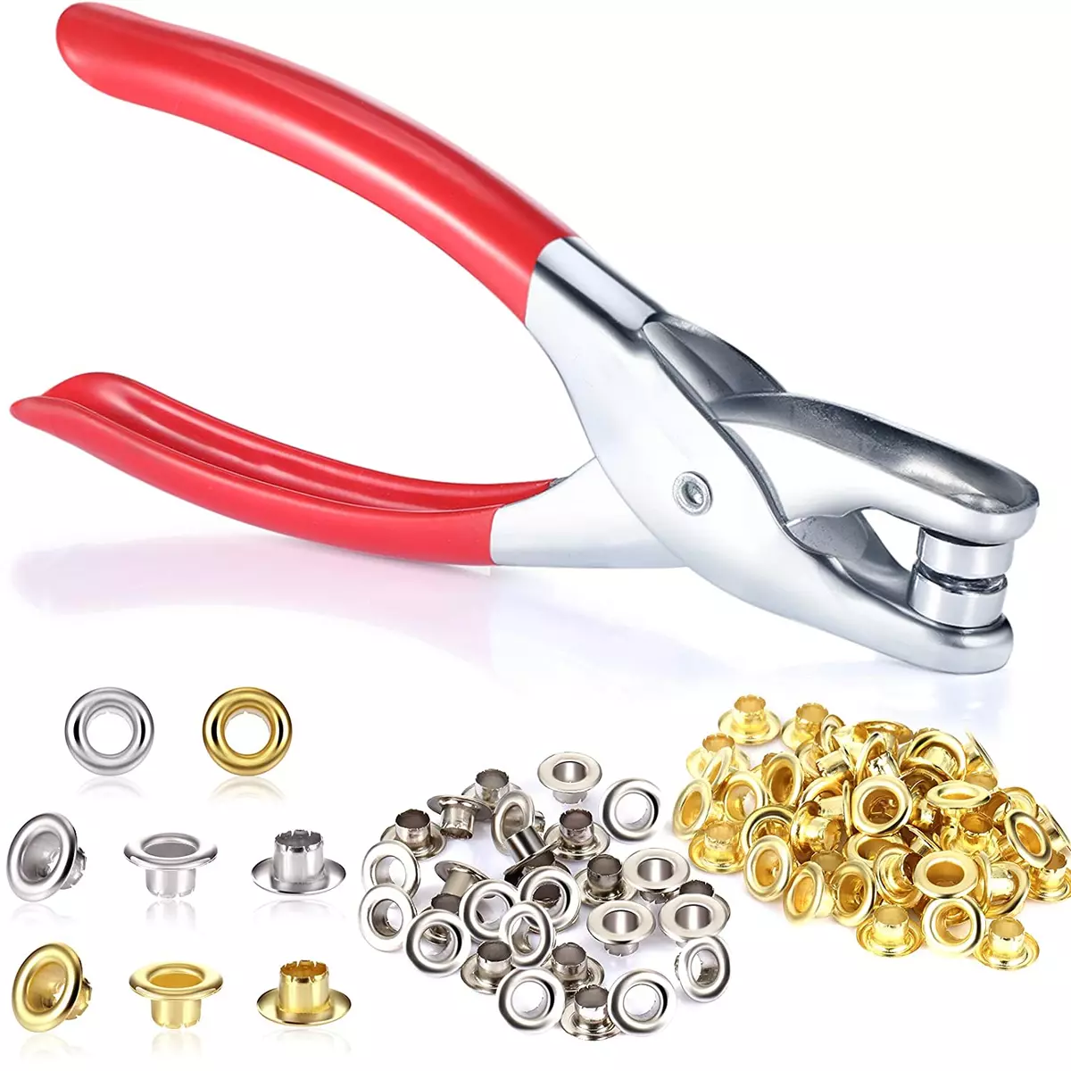 1/4 Inch Grommet Eyelet Plier Set, Eyelet Hole Punch Pliers Kit with 300  Metal E