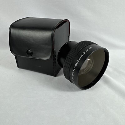 Genuine  Wide Conversion Lens x0.6 Black Camera Lens Japan w Cover & 2 Rings