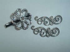 VINTAGE RHINESTONE HAIR CLIP  METAL HAIR BARRETTES UP DO HAIR ACCESSORY