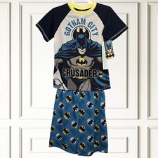 Batman DC Comics Boys Gotham City Crusader Pajamas Shorts Shirt Set Size 8 NWT