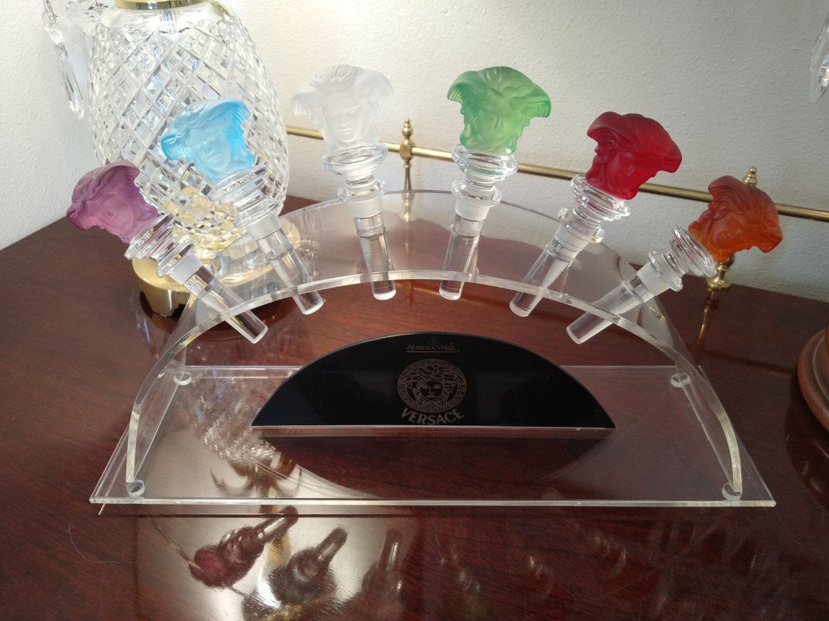 ヴェルサーチ メデューサ ローゼンタール ワインストッパー クリスタル Vintage Versace Rosenthal White Crystal Medusa Wine Bottle