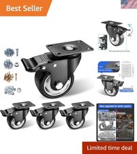 Caster Wheels - 3 Inch Casters Set of 4 Heavy Duty, Locking Industrial Caster...
