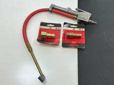 Milton S-506 Dual Head Chuck Tire Inflator Gauge 15 Hose W S1818 S1817 Plugs