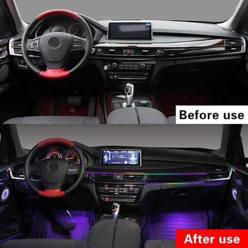 Illuminazione Interna a LED per Auto, 110CM Strisce LED per Auto Multicolore, Ki - Foto 5 di 12