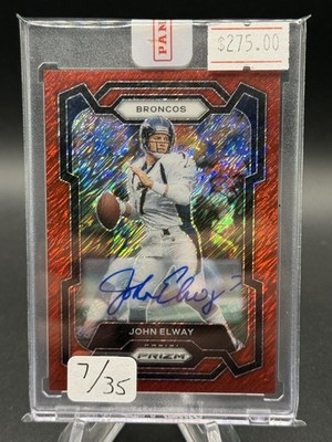 John Elway Red Shimmer Auto 7/35 2023 Panini Prizm Football NFL BRONCOS #89