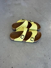 Birkenstock Birki Perferated Freeport Sandal Womens 10 Yellow Double Strap