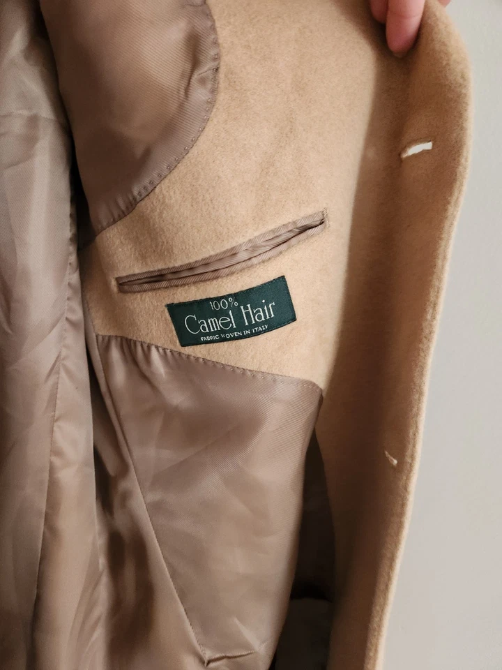 Lauren Ralph Lauren 100% Camel Hair Mens Long Overcoat 44L See Description - Image 4 of 4