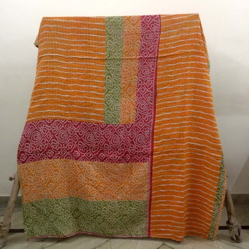 Indian Vintage Blanket Kantha Quilt Bedding Bohemian Coverlet Gudari Lot Throw - Picture 9 of 19