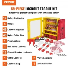 VEVOR Electrical Lockout Tagout Kit, 59 PCS Safety Lockout Tagout Station With P