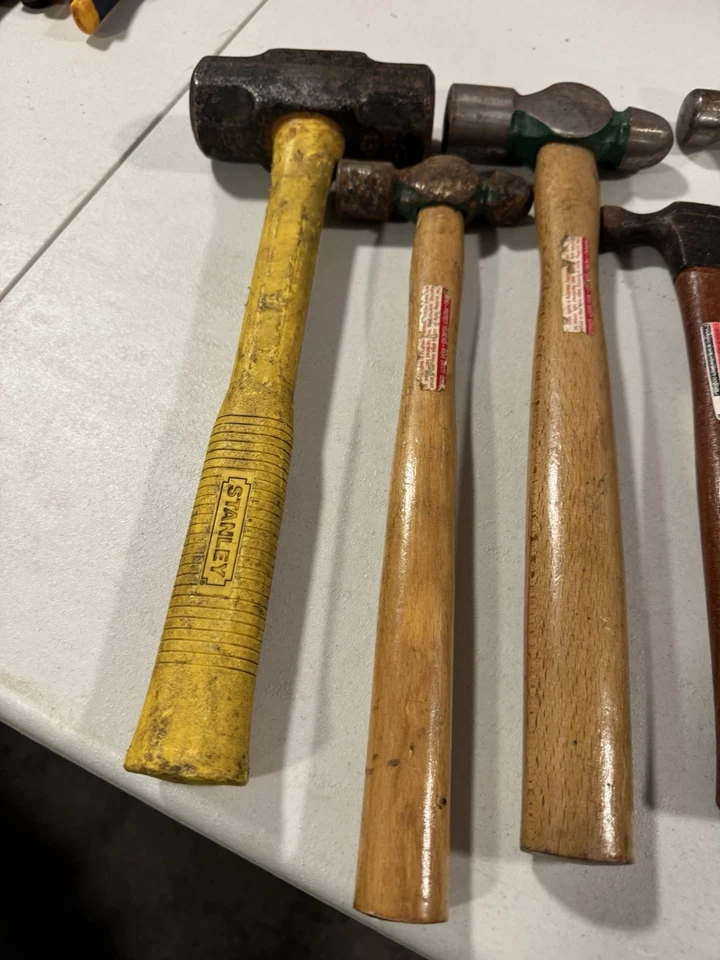 6 Hammer Lot Ball Peen Stanley Sledge Fiber Glass Handle Carpenter Hammer Wood - Image 4 of 4