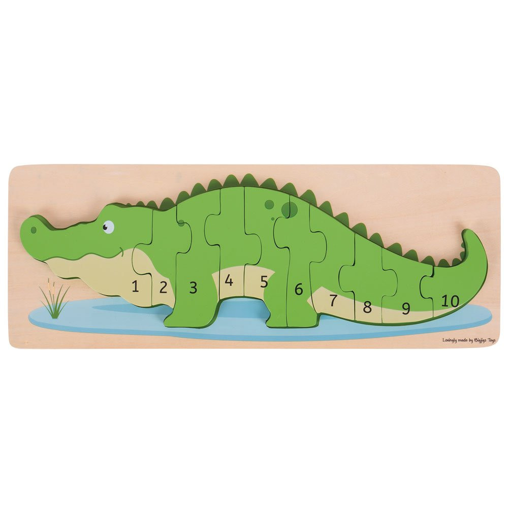 Wooden Crocodile Number Puzzle