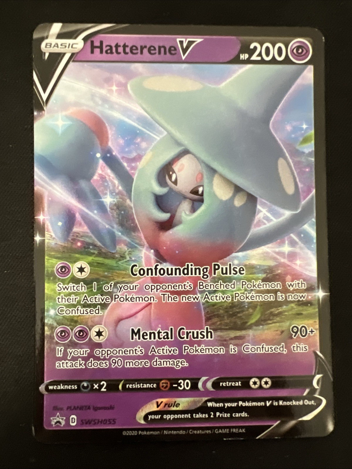 Hatterene V - SWSH055 - Pokemon Sword & Shield Promo Ultra Rare Holo Card NM