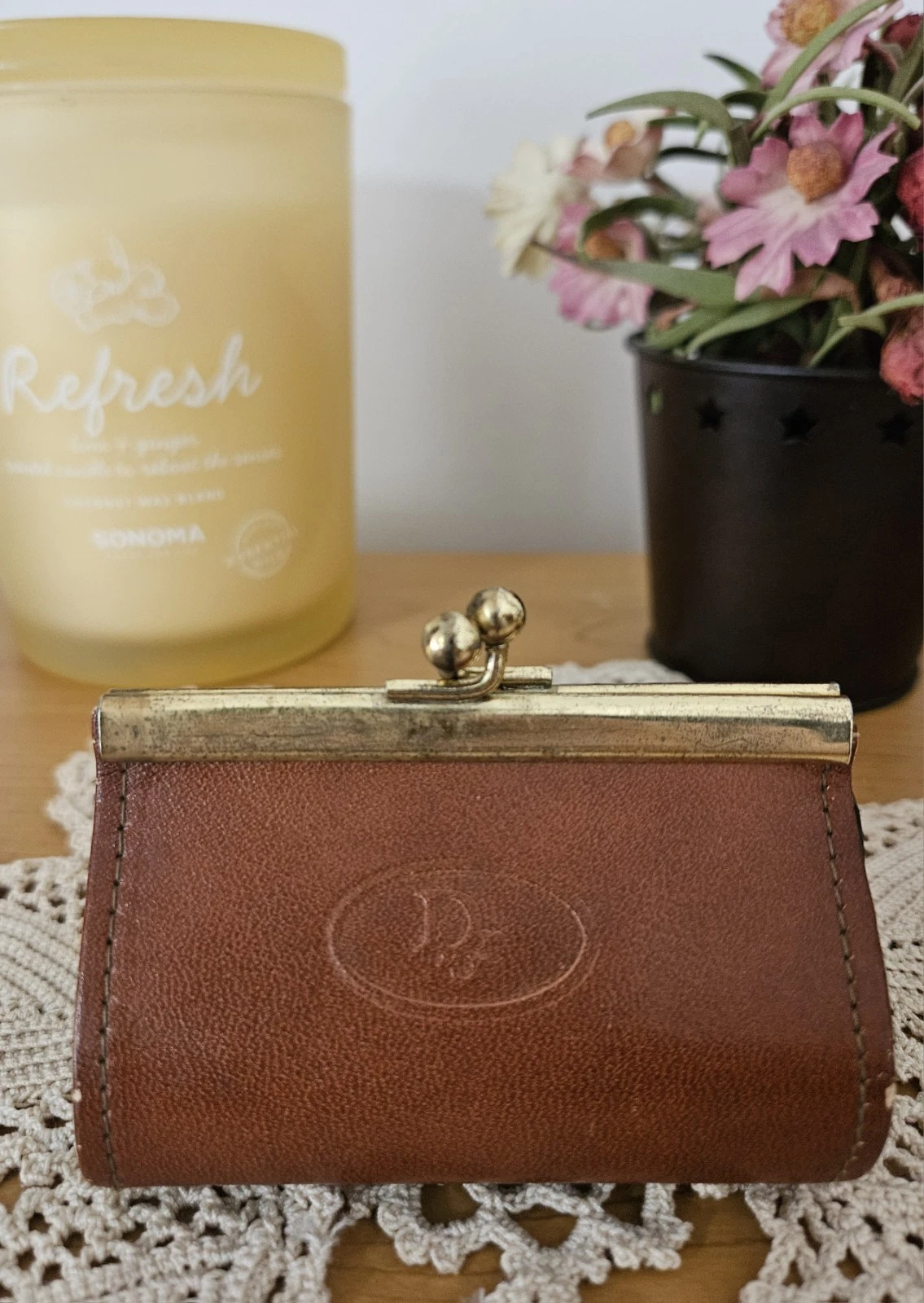 CHRISTIAN DIOR ancien mini porte monnaie en cuir créateur luxe