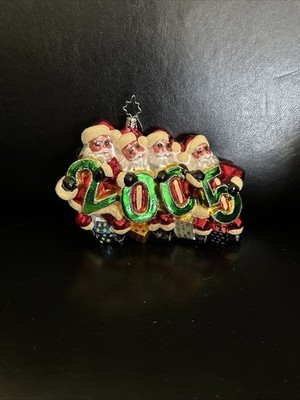 Vtg Christopher Radko Santa Take Five Glass Christmas 2005 Claus C64