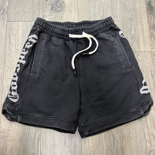 Men's Black Fleece Sweat Shorts Cotton Drawstring Elastic Waist Pockets L