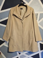 Basler Ladies coat Size 16 camel beige Virgin Wool Angora mix high neck.