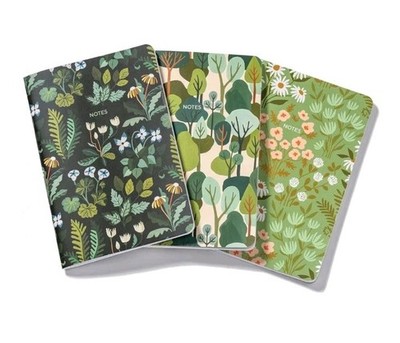 Three Note Set of 3 Ruled Pages Notebooks Multicolor Floral & Nature Design