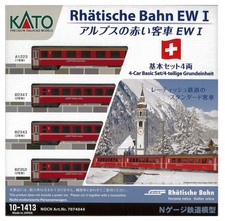 KATO Scala N  10-1413   4 carrozze Bernina RhB Retiche  EWI  Nuove OVP