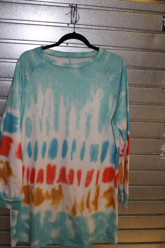 Tie dye extra long swim suit cover-up  size medium/large 34" long