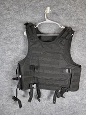 Yakeda Tactical Vest Plate Carrier MOLLE Black Adjustable Airsoft Combat Gear