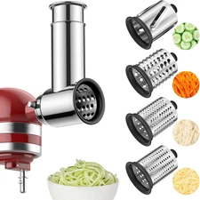 Stainless Steel Slicer Shredder Attachment for Kitchenaid Stand Mixer, Includes 